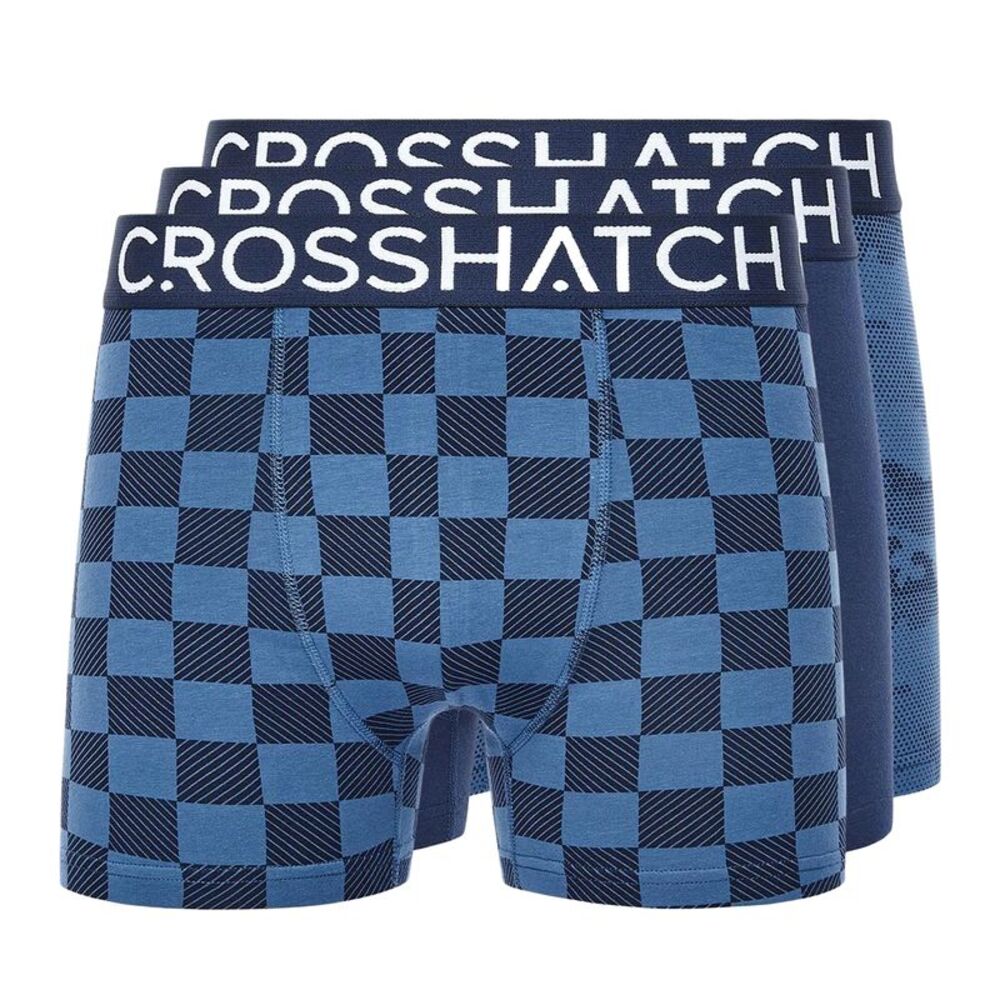 Crosshatch Mens Bresler Boxer Shorts (Pack of 3) / Navy